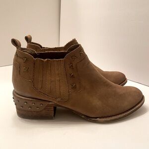 Naughty Monkey Women’s Size 9.5 Brown Leather Heeled Ankle Boots